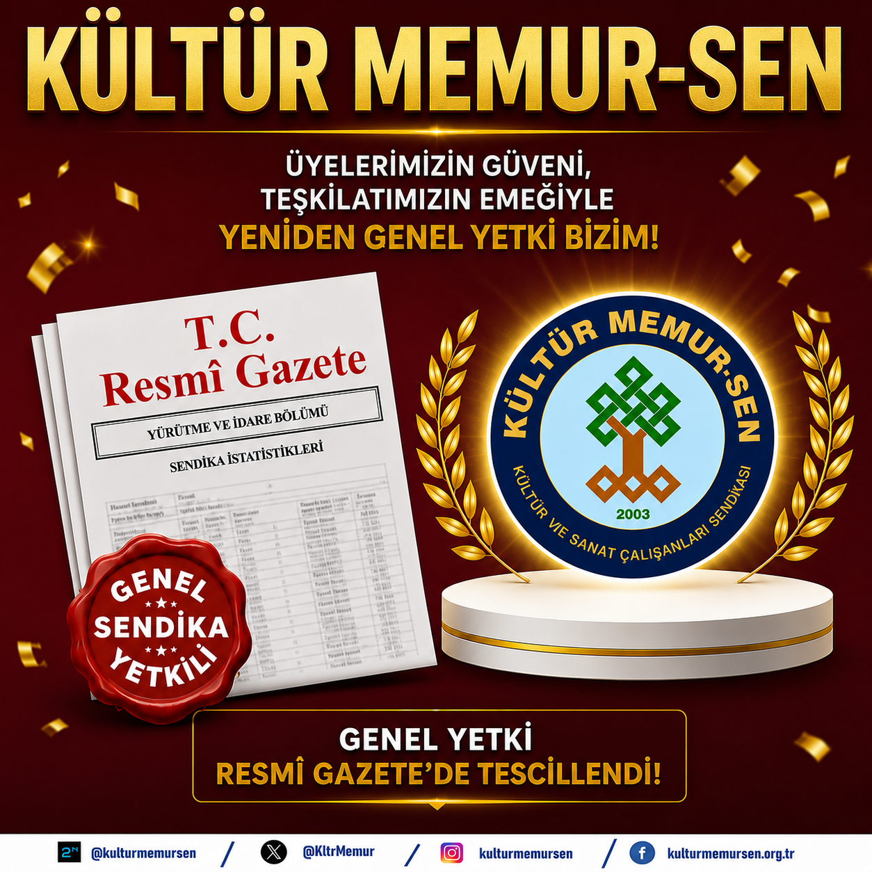 GENEL YETKİMİZ TESCİLLENDİ 